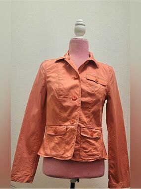 L.L. Bean Coral Utility Button-Front Jacket